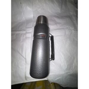 Vintage ThermoBottle Silver‎ Gray Speckled Insulated Hot Cold Beverage Container